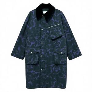Burberry Rose Print Waxed Cotton Car Coat Oversized Size 4